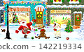 A cheerful Santa, goat, and reindeer on Christmas Eve 142219334