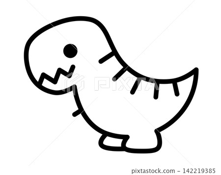 Illustration material of a simple line Tyrannosaurus icon Illustration material of a simple line Tyrannosaurus icon 142219385