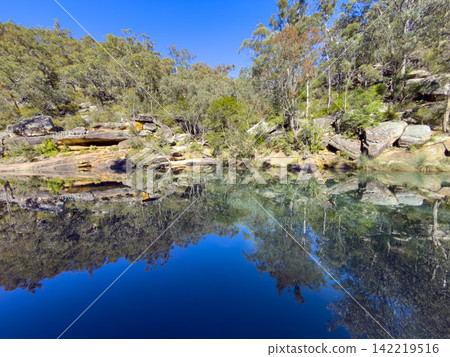 A scenic view of Glenbrook Creek in the Blue Mountains National Park A scenic view of Glenbrook Creek in the Blue Mountains National Park 142219516