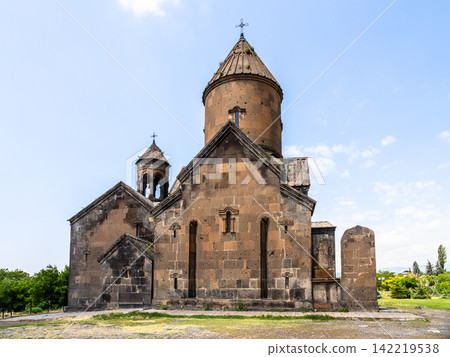 church facade in Saghmosavank Monastery, Armenia 142219538