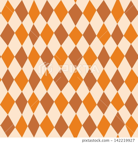 Playful uneven autumn harlequin vector seamless pattern, Warm colors wonky distorted diamond shapes background for fall and Thanksgiving designs Playful uneven autumn harlequin vector seamless pattern, Warm colors wonky distorted diamond shapes background for fall and Thanksgiving designs 142219927