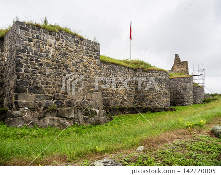 ruined outer wall and tower of medieval Lori Berd ruined outer wall and tower of medieval Lori Berd 142220005