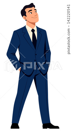 Businessman standing isolated white background suit Businessman standing isolated white background suit 142220541