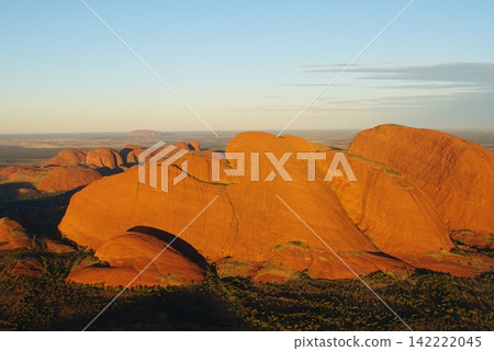 Sunset over Kata Tjuta as seen from a helicopter, Australia 142222045