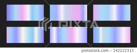 Iridescent gradient swatches. Foil Palette and holo satin. Premium design palette on dark background. Vector foil texture set Iridescent gradient swatches. Foil Palette and holo satin. Premium design palette on dark background. Vector foil texture set 142222315