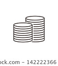 Icon of accumulated coins 142222366