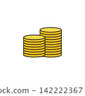 Icon of stacked coins 142222367