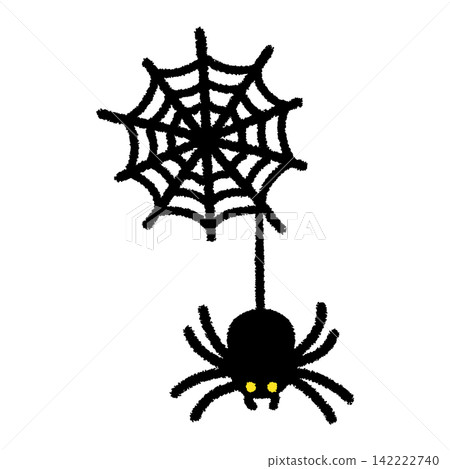 Halloween spider spiderweb cute hand-drawn icon illustration Halloween spider spiderweb cute hand-drawn icon illustration 142222740