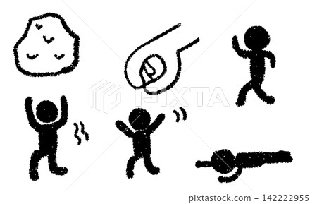 手繪人物剪影插圖,人物姿態各異。 手繪人物剪影插圖,人物姿態各異。 142222955