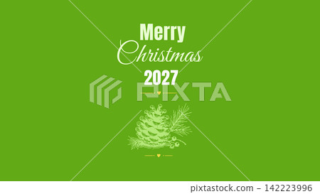 Elegant Green Merry Christmas 2027 Holiday Greeting Design Elegant Green Merry Christmas 2027 Holiday Greeting Design 142223996