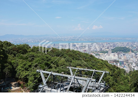 A panoramic view of Tokushima city and the Seto Inland Sea from the summit of Mount Bizan, the symbol of Tokushima City. A panoramic view of Tokushima city and the Seto Inland Sea from the summit of Mount Bizan, the symbol of Tokushima City. 142224434