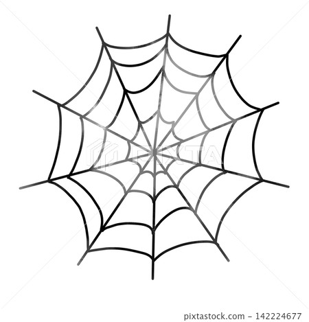 Watercolor-style spiderweb illustration. Monochrome spiderweb material that can be used for Halloween decorations. Watercolor-style spiderweb illustration. Monochrome spiderweb material that can be used for Halloween decorations. 142224677