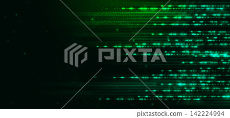 Abstract green light dotted matrix on dark background. Abstract green light dotted matrix on dark background. 142224994