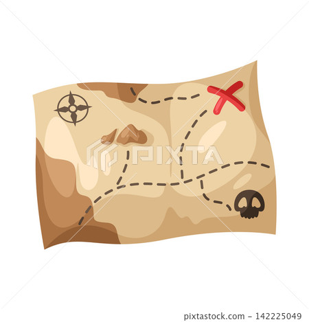 Illustration of Treasure Map Illustration of Treasure Map 142225049