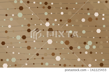 A geometric abstract background design featuring overlapping hexagons and lines in a brown color scheme. 142225433