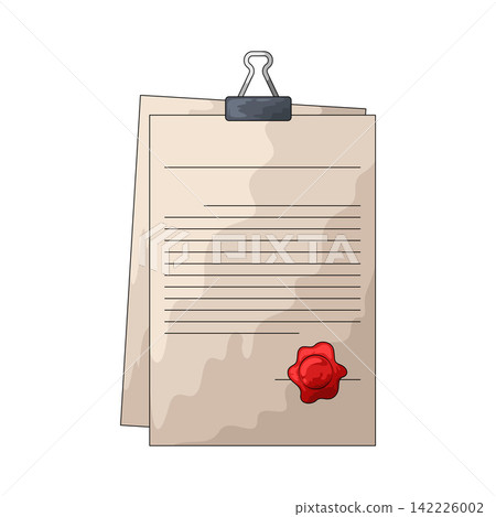 Illustration of Legal Document with Seal Illustration of Legal Document with Seal 142226002