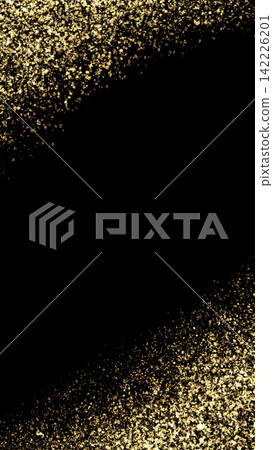 A luxurious background illustration featuring gold glitter shimmering diagonally against a black background. A luxurious background illustration featuring gold glitter shimmering diagonally against a black background. 142226201