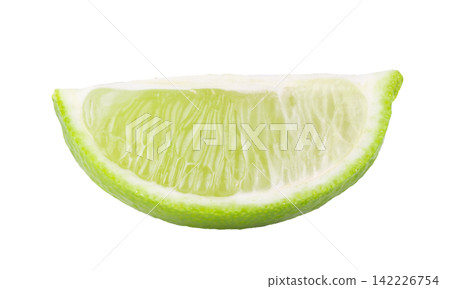 Whole and sliced limes, Sour green fruit isolated on alpha background. Whole and sliced limes, Sour green fruit isolated on alpha background. 142226754