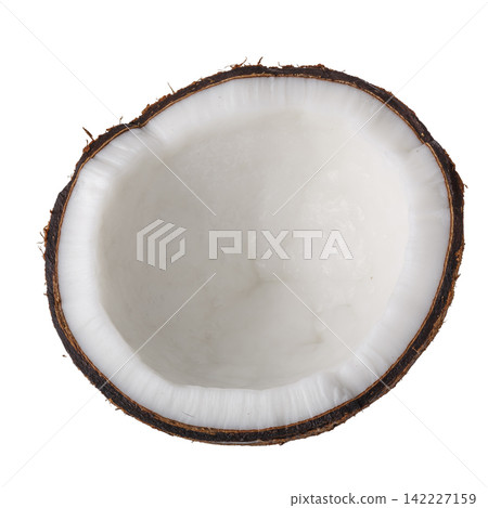 Half Coconut Fruits isolated on a white background Half Coconut Fruits isolated on a white background 142227159