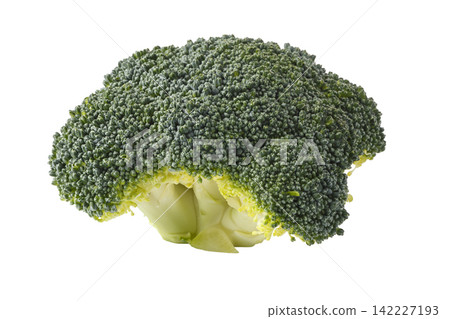 close up of fresh broccoli isolated on a white background 142227193