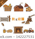 An illustration of a wooden shed. A vector illustration of a simple shed found on a farm or ranch. 142227531