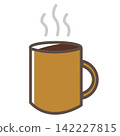 Illustration of a mug and coffee. Cafe and latte icon. Vector illustration. 142227815
