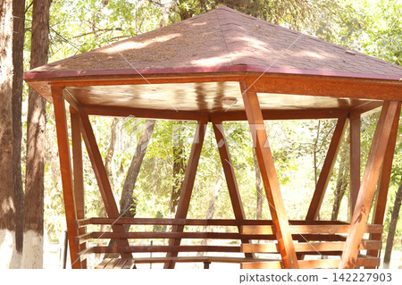 wooden chair in the park 142227903