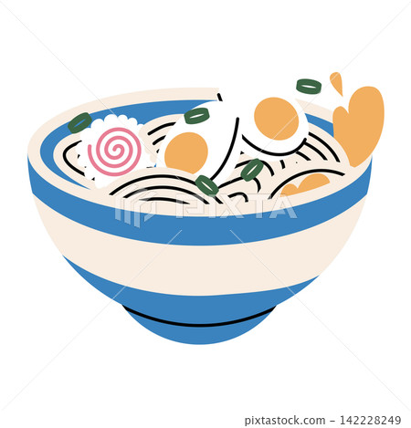 Japanese Ramen Noodle Soup Bowl Vector Japanese Ramen Noodle Soup Bowl Vector 142228249