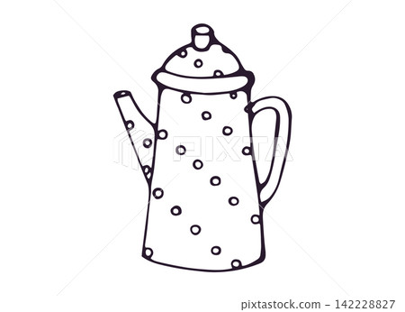 Polka Dot Teapot Hand Drawn Doodle Clipart Polka Dot Teapot Hand Drawn Doodle Clipart 142228827