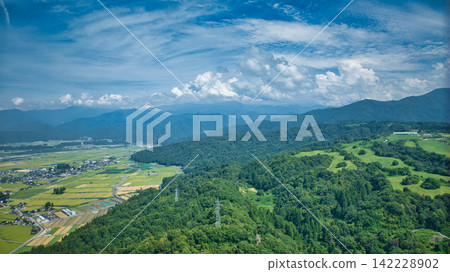 Kurobe River alluvial fan in Toyama Prefecture in late August 142228902