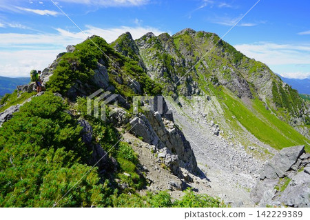 登山者們正前往翠翔山頂。 登山者們正前往翠翔山頂。 142229389