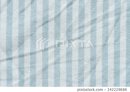 Light Blue And White Striped Textile With Soft Diagonal Folds Filling Frame, Showing Woven Fabric 142229686