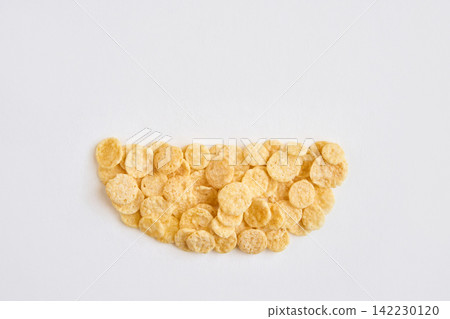 Cornflake Semicircle Arranged On White Surface Creating Bowl Shape Minimal Flat Lay Breakfast Cornflake Semicircle Arranged On White Surface Creating Bowl Shape Minimal Flat Lay Breakfast 142230120