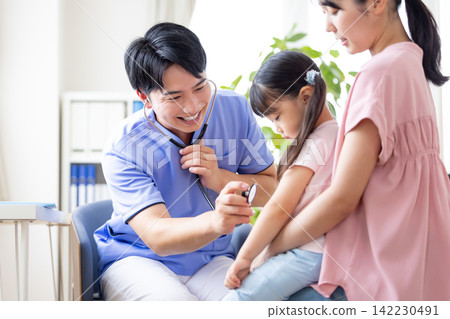 Girl undergoing medical examination Girl undergoing medical examination 142230491