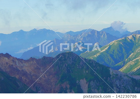 Mount Hakuba and Mount Harinoki as seen from the summit of Mount Washiba. Mount Hakuba and Mount Harinoki as seen from the summit of Mount Washiba. 142230786