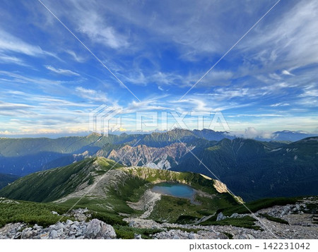 View of Mt. Washiba, the Jonen Mountain Range, and the Hotaka Mountain Range from the summit of Mt. Washiba. View of Mt. Washiba, the Jonen Mountain Range, and the Hotaka Mountain Range from the summit of Mt. Washiba. 142231042