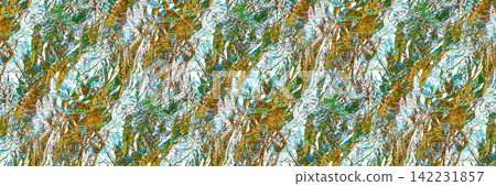 Colorful Diagonal Crumpled Foil Abstract Pattern With Cyan Green And Gold Accents For Vibrant Colorful Diagonal Crumpled Foil Abstract Pattern With Cyan Green And Gold Accents For Vibrant 142231857