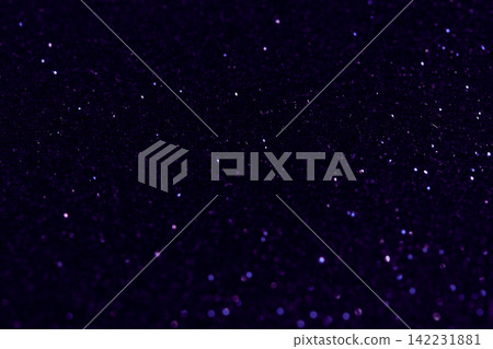 Dark Purple Glitter Particles Gently Scattered And Faintly Glowing On Deep Black Textured Surface Dark Purple Glitter Particles Gently Scattered And Faintly Glowing On Deep Black Textured Surface 142231881