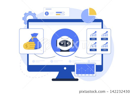 AI Robo Advisor Investment Portfolio Balancing Flat Vector AI Robo Advisor Investment Portfolio Balancing Flat Vector 142232430
