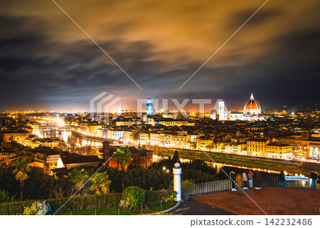 View from Michelangelo Hill in the historic center of Florence, a UNESCO World Heritage Site. View from Michelangelo Hill in the historic center of Florence, a UNESCO World Heritage Site. 142232486