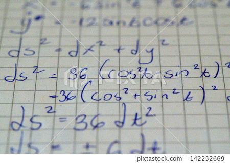 Close-up trigonometric identity handwritten calculation Close-up trigonometric identity handwritten calculation 142232669