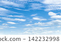 Clear blue sky with soft, wispy clouds 142232998