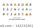 Icon set for winter clothes and winter fashion items Icon set for winter clothes and winter fashion items 142233261