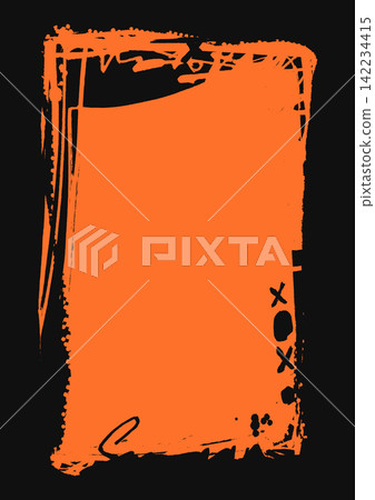 Orange and black Grunge Brush Frame for Halloween Design Orange and black Grunge Brush Frame for Halloween Design 142234415