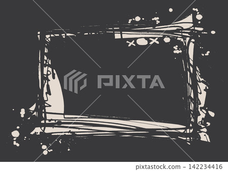 Vintage Grunge Paper Frame with Rough Brush Border Vintage Grunge Paper Frame with Rough Brush Border 142234416