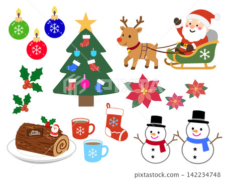 可愛的聖誕插畫集(聖誕老人、聖誕樹、雪人、馴鹿) 可愛的聖誕插畫集(聖誕老人、聖誕樹、雪人、馴鹿) 142234748