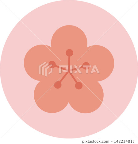 Plum blossom round icon illustration Plum blossom round icon illustration 142234815