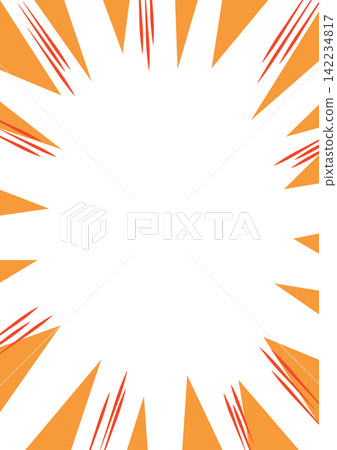 Manga-style speed line frame with orange radial pattern Manga-style speed line frame with orange radial pattern 142234817