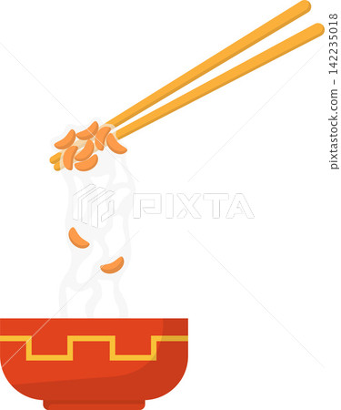 Natto Flat Illustration. Traditional Japanese Fermented Soybeans. Clean Icon Design Element on Isolated White Background Natto Flat Illustration. Traditional Japanese Fermented Soybeans. Clean Icon Design Element on Isolated White Background 142235018