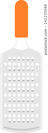 Handheld Cheese Grater Flat Illustration. Clean Icon Design Element on Isolated White Background Handheld Cheese Grater Flat Illustration. Clean Icon Design Element on Isolated White Background 142235049